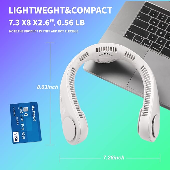 Portable neck fan size